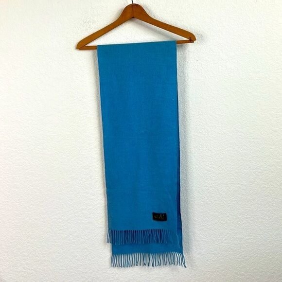 Vintage Accessories - VTG Cashmere Snow Lotus Fringe Scarf